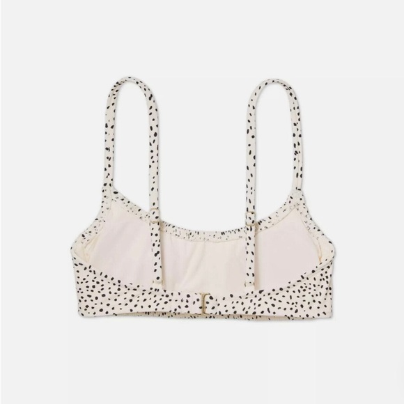 Juniors' Smocked Bralette Bikini Top - Xhilaration Beige Dot Print- XL - Picture 4 of 5